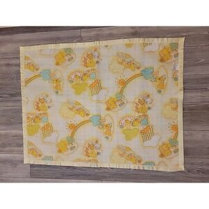 Vintage unisex Honey Doo Storktex Acrylic Blanket 36” X 45” Yellow Rainbow 🌈